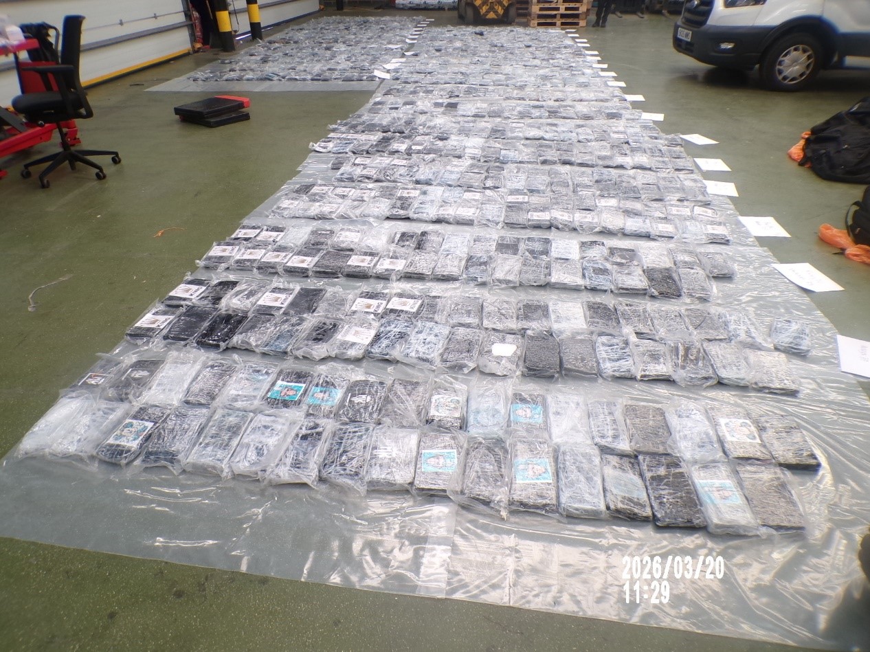 Large quantity of blocks of cocaine